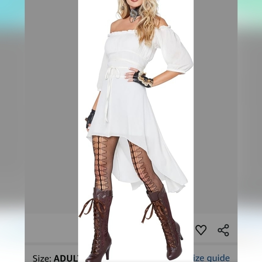 Elegant Cream Women's Costume By Spirit Size 1x Peasant Boho
